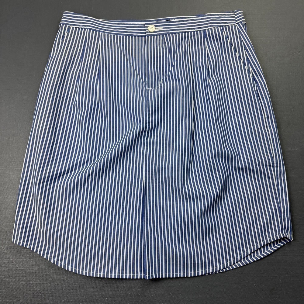 Banana Republic Skirt Women's 6 Blue White Stripe Cotton Classic Straight Pencil